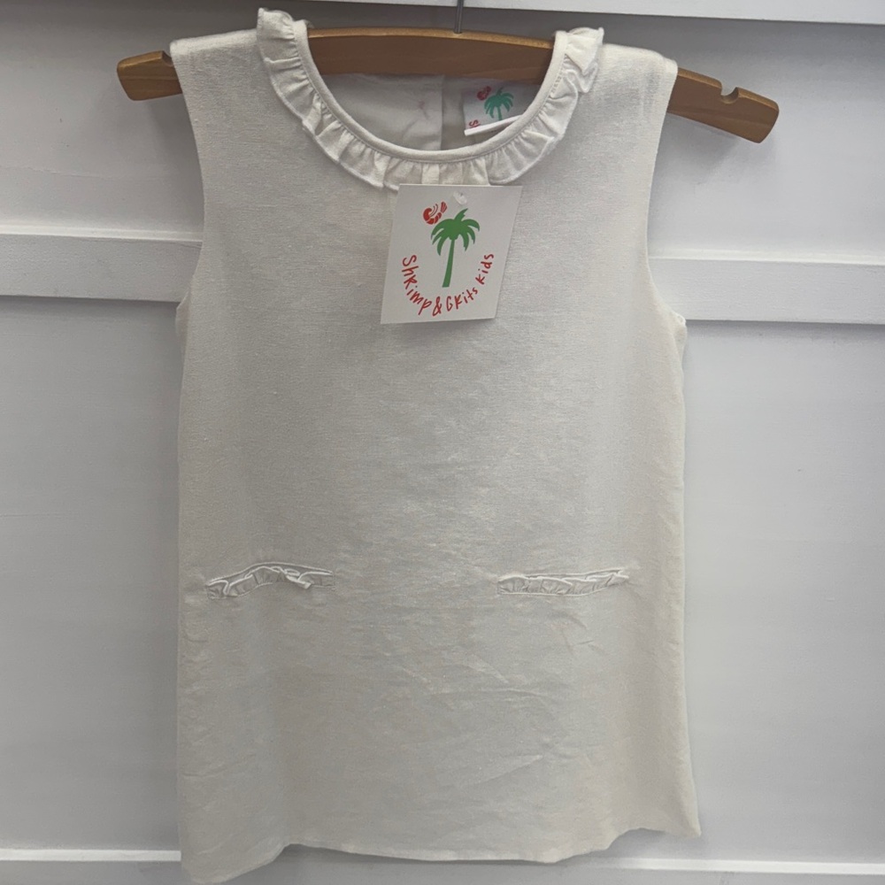 Sunny & Beach Kids Cream Sleeveless Dress